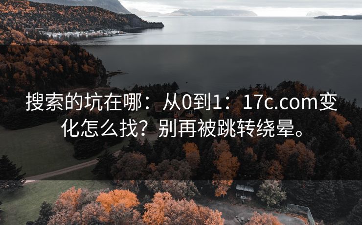 搜索的坑在哪：从0到1：17c.com变化怎么找？别再被跳转绕晕。