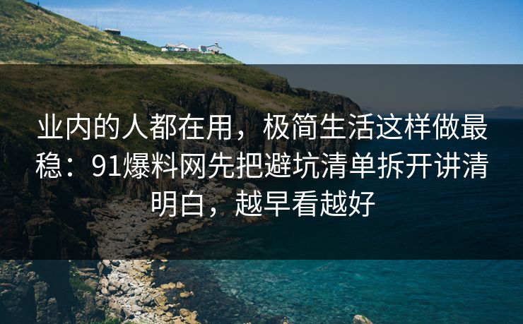 业内的人都在用，极简生活这样做最稳：91爆料网先把避坑清单拆开讲清明白，越早看越好