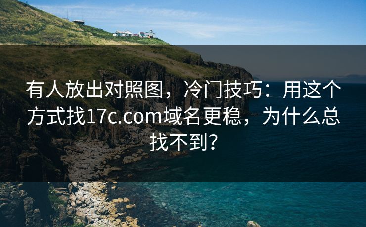 有人放出对照图，冷门技巧：用这个方式找17c.com域名更稳，为什么总找不到？